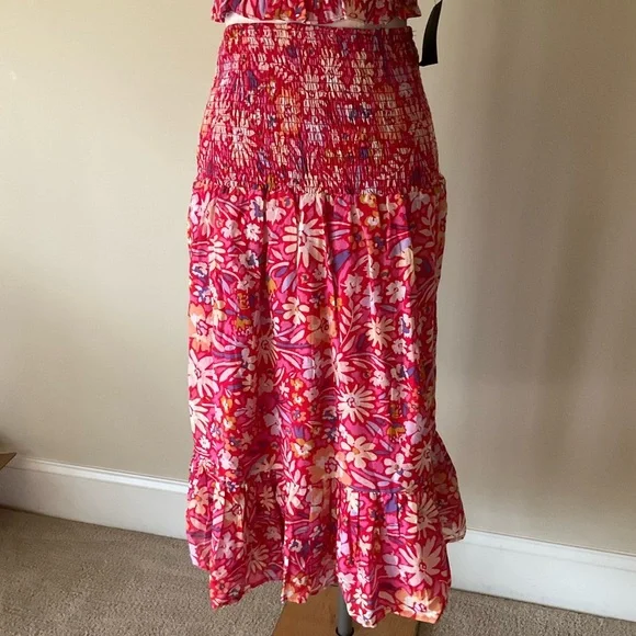 NWT Lulu’s Sunlit Summer Red Floral Print Matching Set - Picture 3 of 16